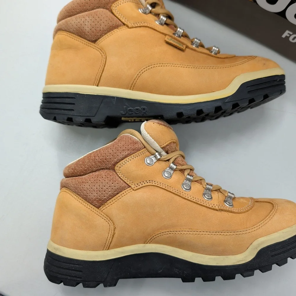 Jeep Tahoe Chamois Mens Hiking Boots Tan Leather Mid Top Skid Resistant 10M